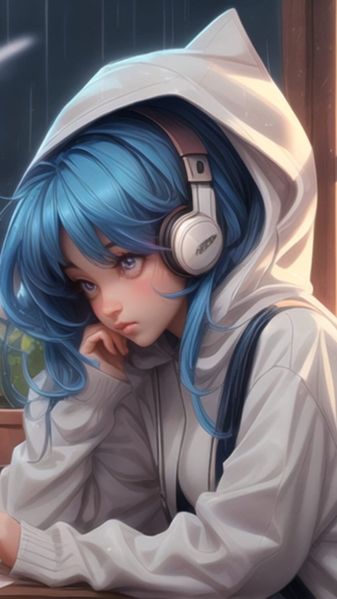 Anime Girl Listening to Music Wallpaper (1)