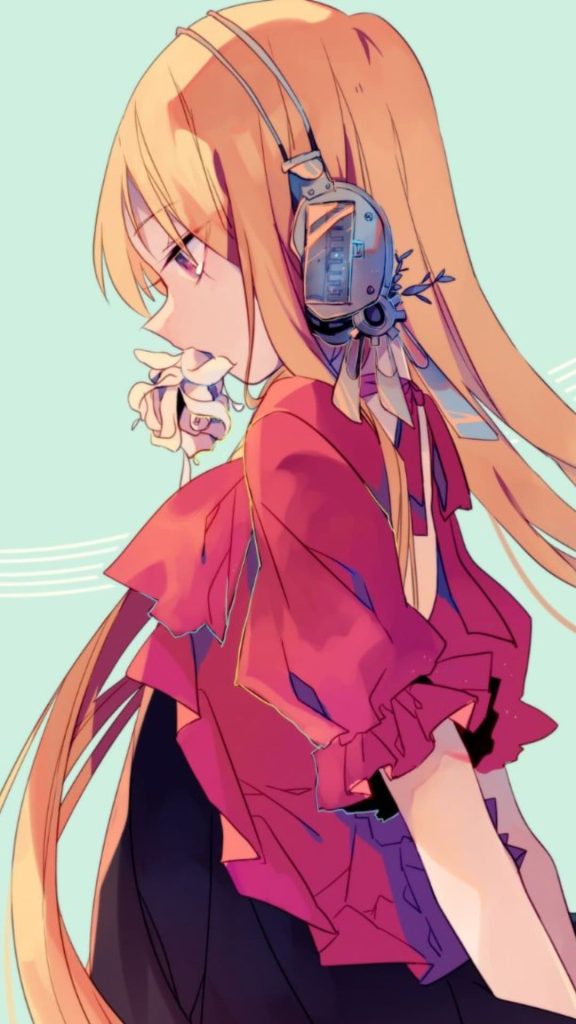 Anime Girl Listening to Music Wallpaper (10)