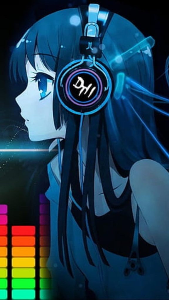 Anime Girl Listening to Music Wallpaper (6)