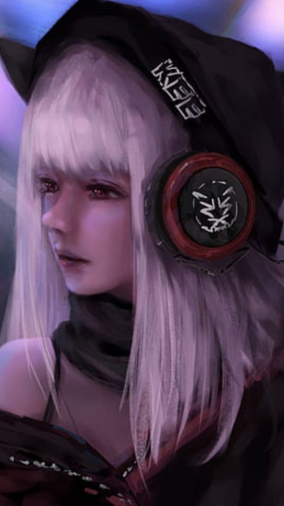 Anime Girl Listening to Music Wallpaper (7)