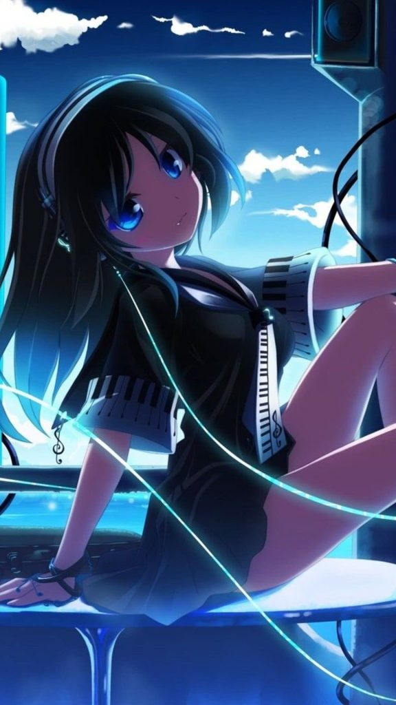 Anime Girl Listening to Music Wallpaper (9)