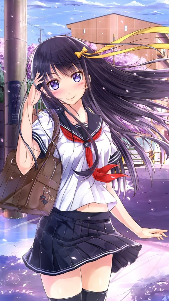 School Girl Cute Anime Wallpaper