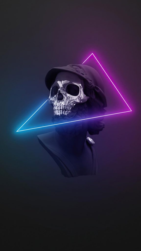 Skull Neon Logo Wallpaper