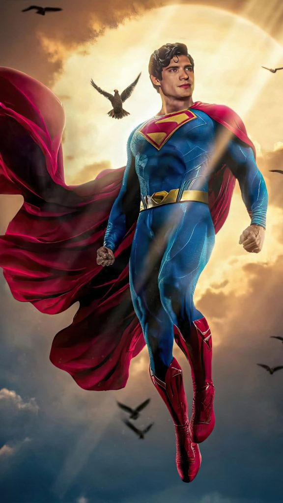 Superman Blue and Red Suit Wallpaper