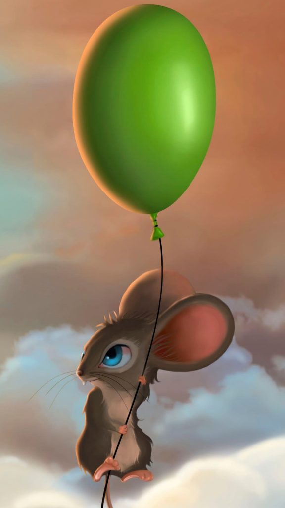 mouse balloon flying wallpaper